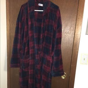 Men’s plaid bathrobe
